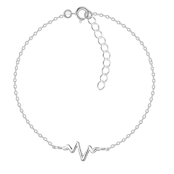 Sterling Silver Heartbeat Bracelet - Picture 1 of 1